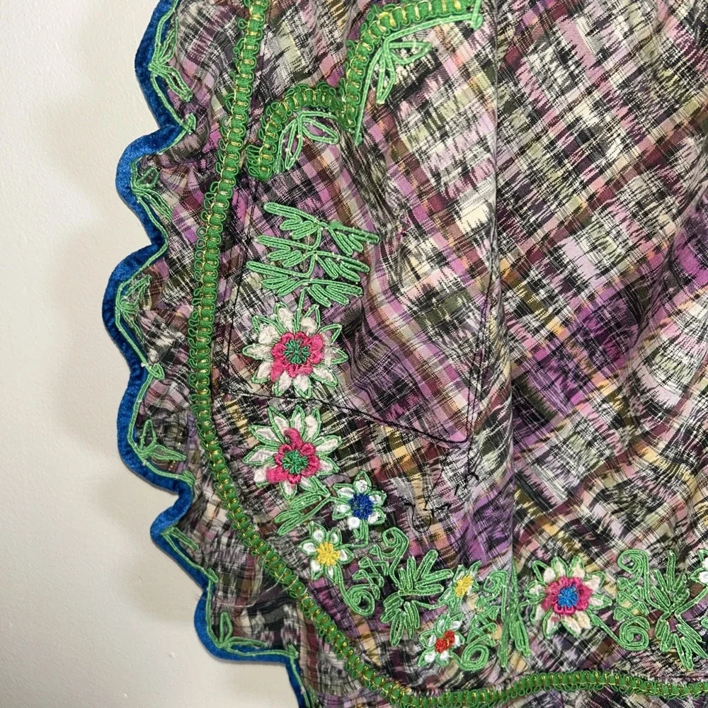 Vintage Embroidered Apron Womens Floral Guatemalan Folk‎ Costume 90s Handcrafted